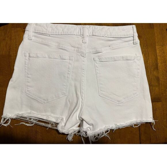 William Rast Womens Cut Off Distressed High Rise White Shorts Stretch Size 27 - Picture 5 of 11
